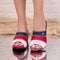 Papuci dama cu platforma Solina - Red/Navy