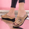 Papuci dama Flora - Beige