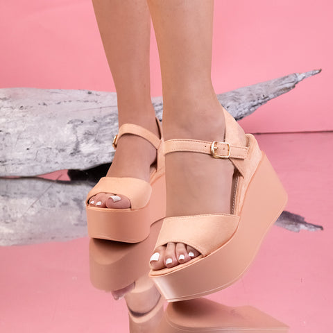 Sandale dama cu platforma Tangra - Pink