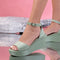 Sandale dama cu platforma Kler - Green