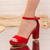 Sandale dama cu toc Krisia - Red