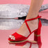 Sandale dama cu toc Masha - Red