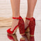 Sandale dama cu toc Krisia - Red