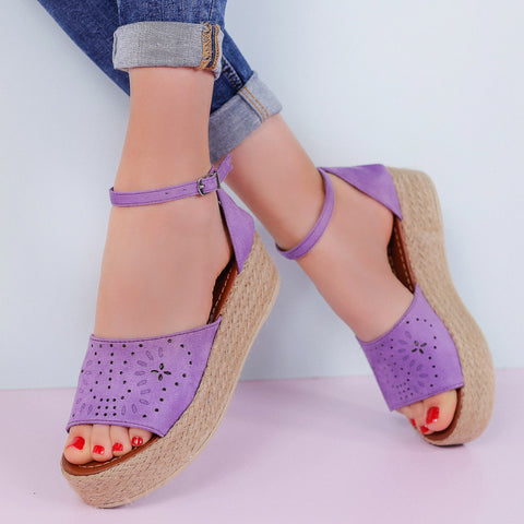Sandale dama cu platforma Sienna-Purple
