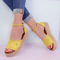 Sandale dama cu platforma Sienna-Yellow