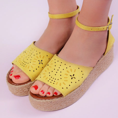Sandale dama cu platforma Sienna-Yellow