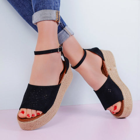 Sandale dama cu platforma Sienna-Black