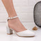 Pantofi dama cu toc Adelina - White