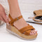 Sandale dama cu platforma Arizona - Camel