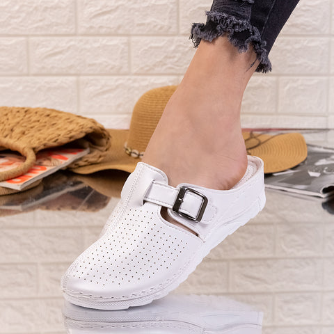 Papuci dama Peny - White