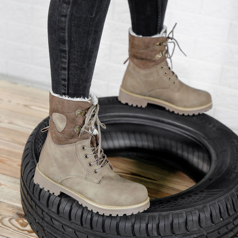Bocanci dama Vellina - Khaki » MoXo Romania