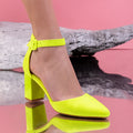 Pantofi dama cu toc Lorena - Yellow