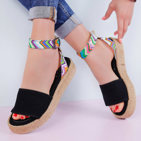 Sandale dama cu platforma Zinia-Black