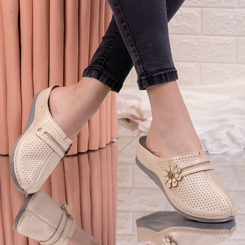 Papuci dama Zemana - Beige