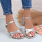 Sandale dama cu toc Anabela - Silver