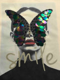 Tricou dama Butterfly face - White » MoXo Romania
