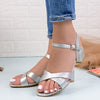 Sandale dama cu toc Anabela - Silver
