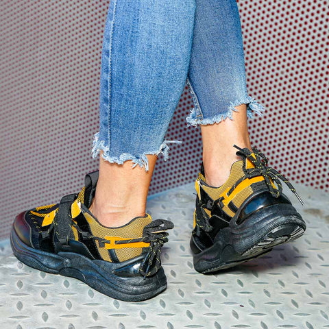 Adidasi Dama Marta - Black/Yellow » MoXo Romania