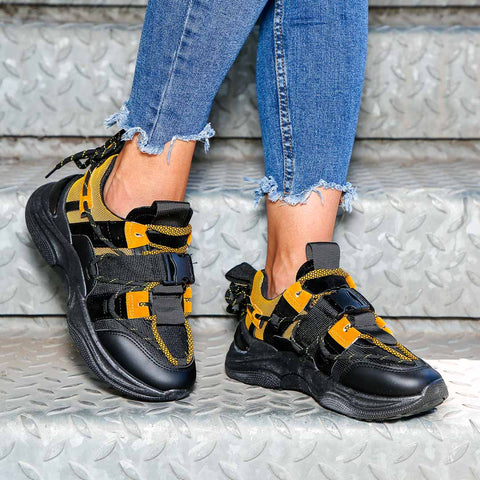 Adidasi Dama Marta - Black/Yellow » MoXo Romania