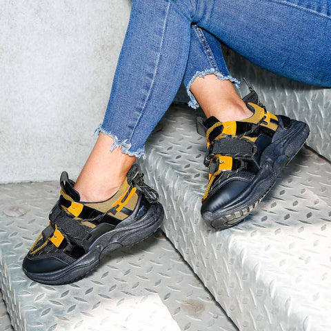 Adidasi Dama Marta - Black/Yellow » MoXo Romania