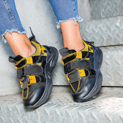 Adidasi Dama Marta - Black/Yellow » MoXo Romania