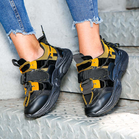 Adidasi Dama Marta - Black/Yellow » MoXo Romania