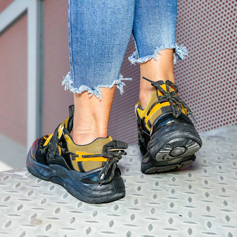 Adidasi Dama Marta - Black/Yellow » MoXo Romania