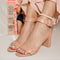 Sandale dama cu toc Chantelle - Pink » MoXo Romania