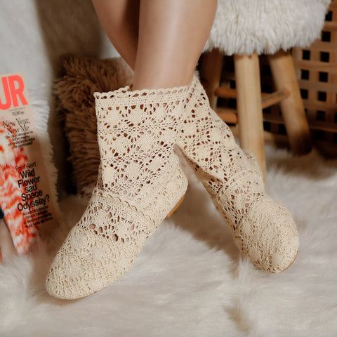 Cizme dama Yollita Mid  - Beige » MoXo Romania