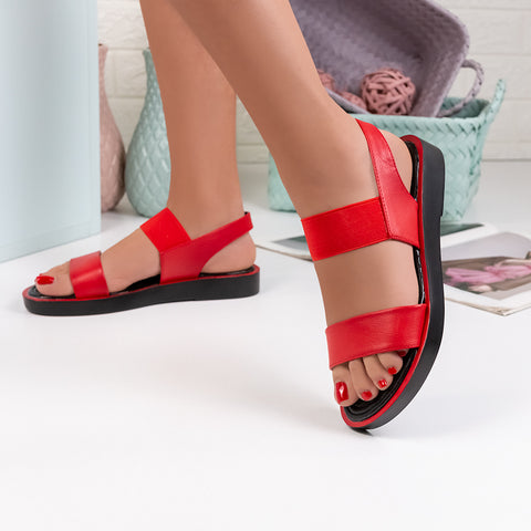 Sandale dama joase Kara - Red