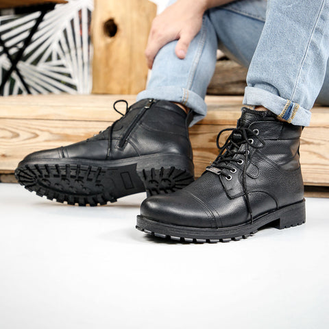 Ghete barbati - piele naturala - Simon - Black » MoXo Romania