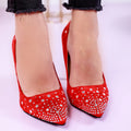 Pantofi dama cu tok-Vanina-Red