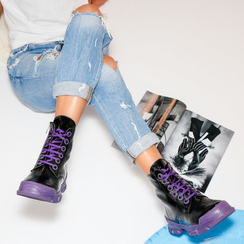 Ghete dama Steffy - Black/Purple » MoXo Romania