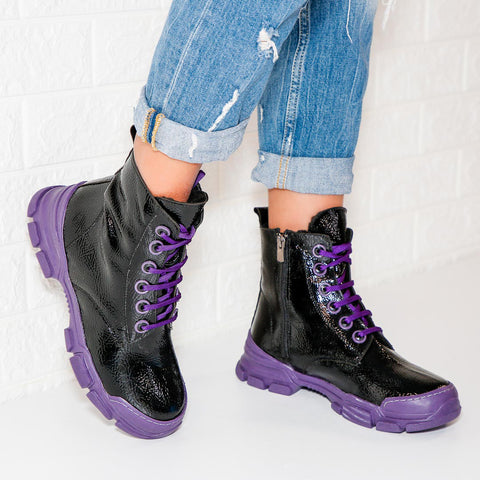 Ghete dama Steffy - Black/Purple » MoXo Romania