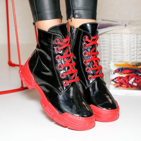 Ghete dama Steffy - Black/Red » MoXo Romania