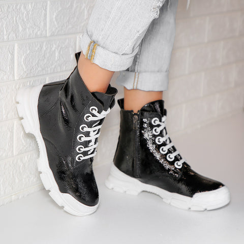 Ghete dama Steffy - Black/White » MoXo Romania