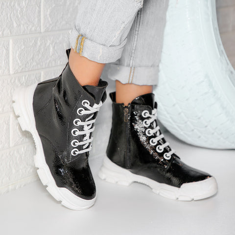 Ghete dama Steffy - Black/White » MoXo Romania